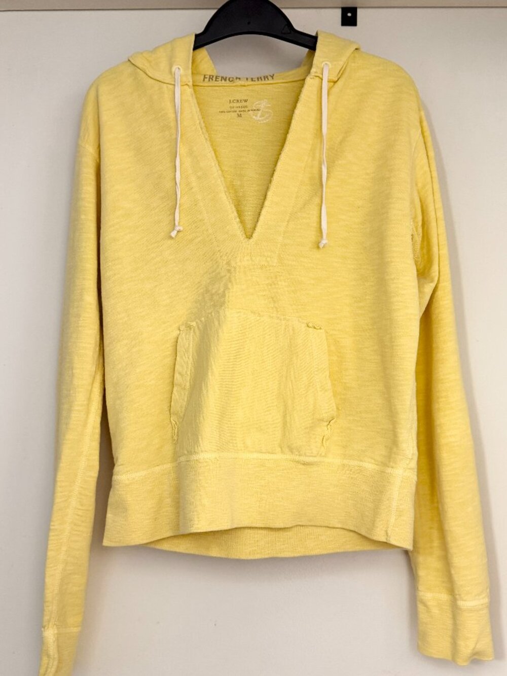 J. Crew French Terry Light Butter Yellow Hoodie - Size Medium
